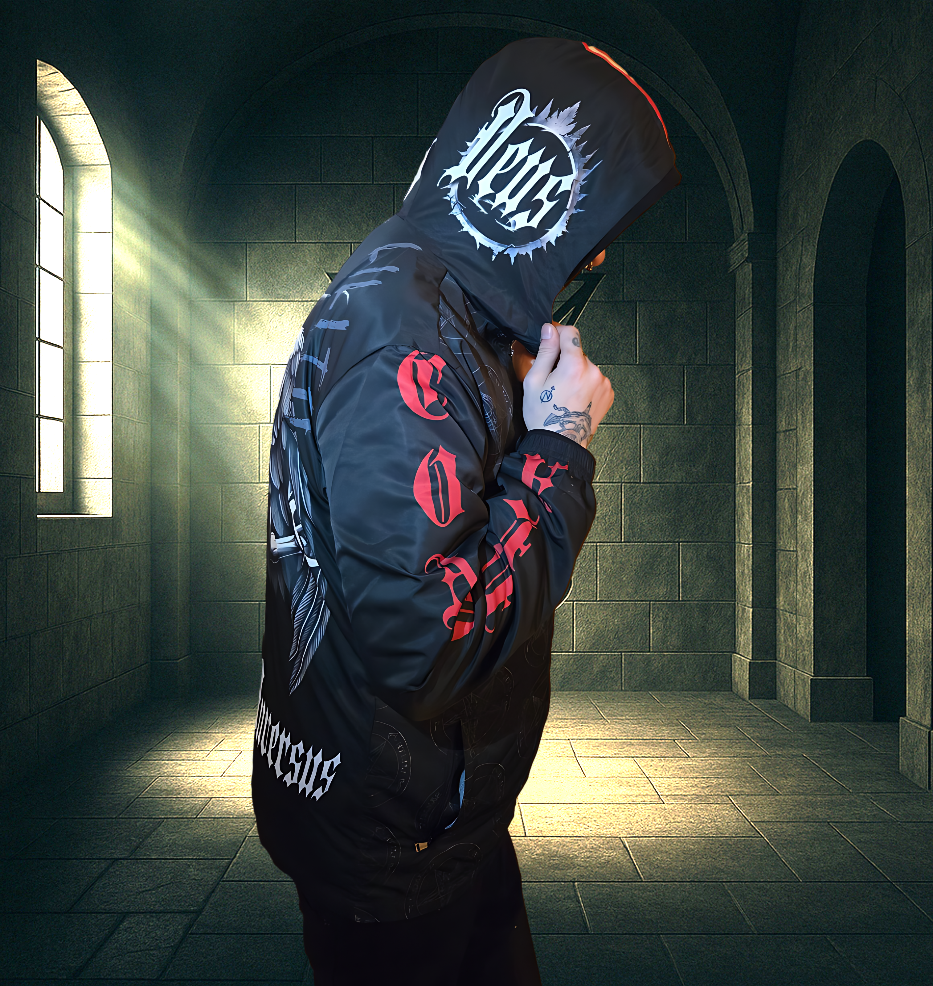 DAEMON & DEUS INVERSUS | Men’s Windbreaker Jacket - Lux in Tenebris