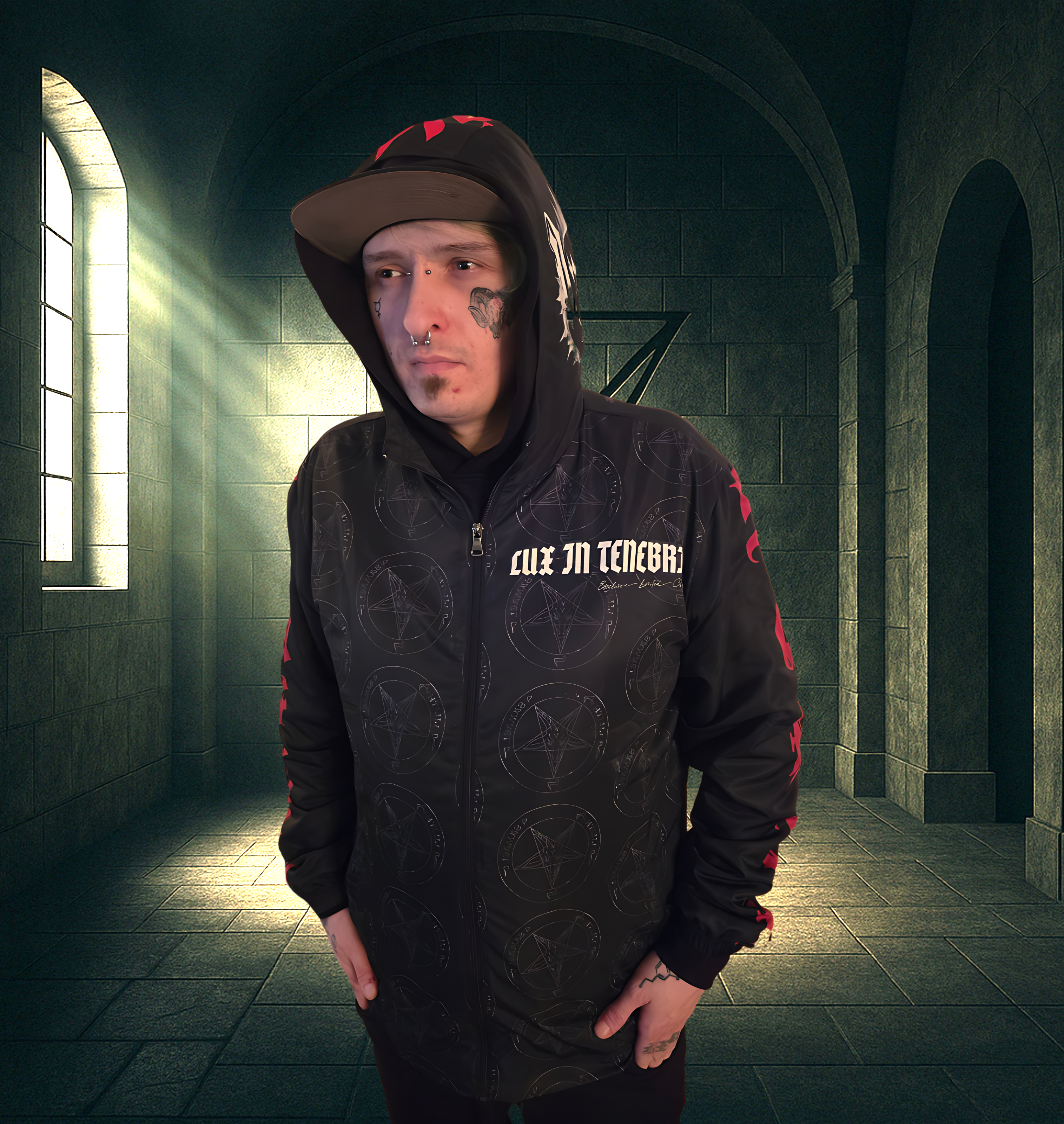 DAEMON & DEUS INVERSUS | Men’s Windbreaker Jacket - Lux in Tenebris