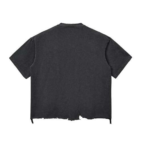 ASCENDING SNAKES | Snow Wash Raw-Hem Box Tee