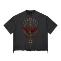 ASCENDING SNAKES | Snow Wash Raw-Hem Box Tee