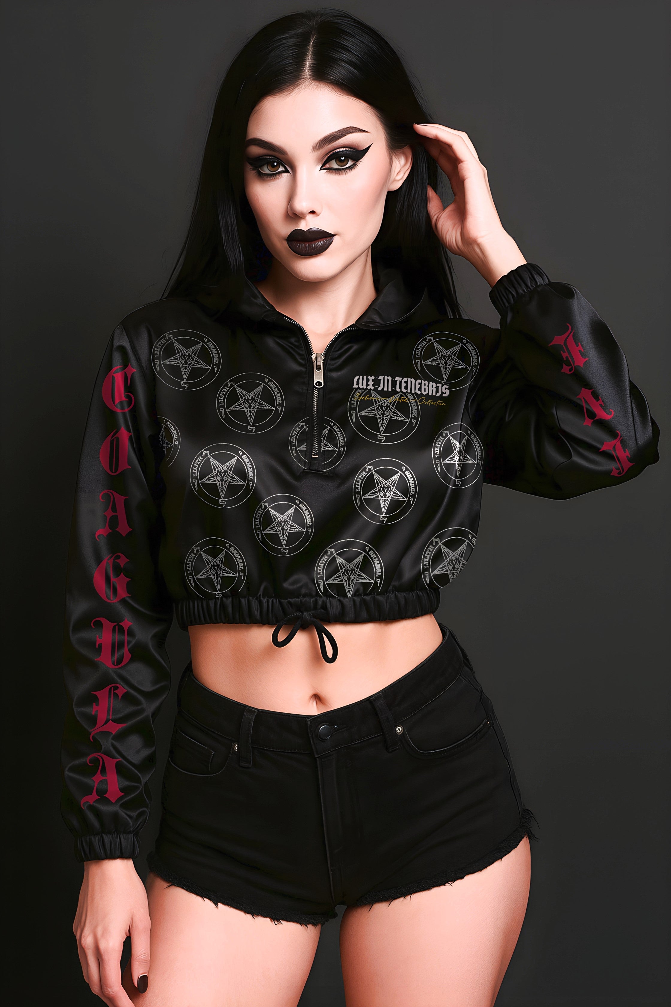 DAEMON & DEA INVERSUS | Women's Crop Windbreaker - Lux In Tenebris