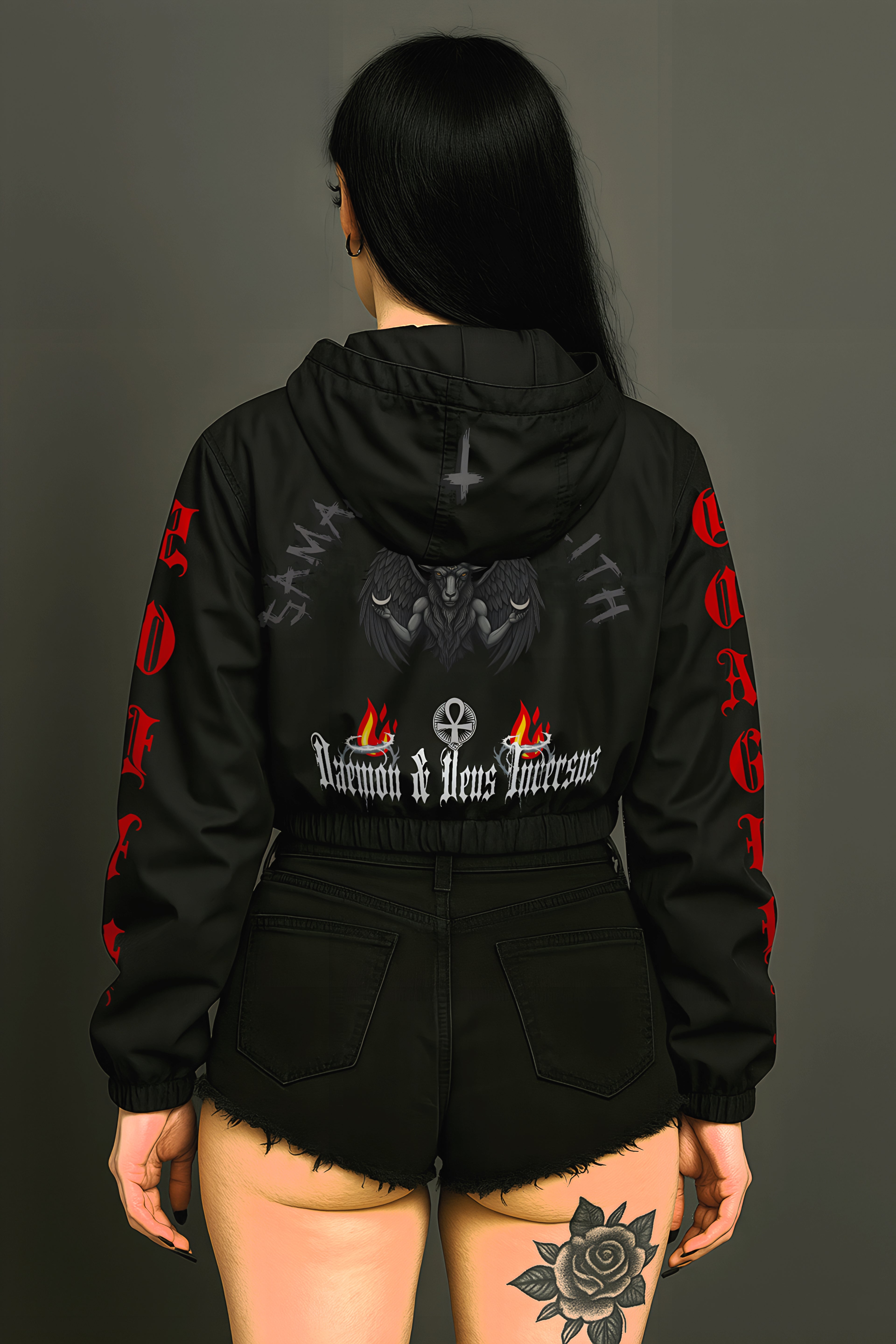 DAEMON & DEA INVERSUS | Women's Crop Windbreaker - Lux In Tenebris