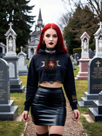 LILITH REGINA AETERNA | Cropped Ritual Hoodie – Lux in Tenebris FixedStars Apparel